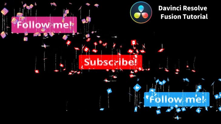 【Davinci resolve 17】FREE Social media ソーシャルメディアのテキストアイコンマクロテンプレート | Davinci Resolve ダビンチリゾルブ Fusion チュートリアル