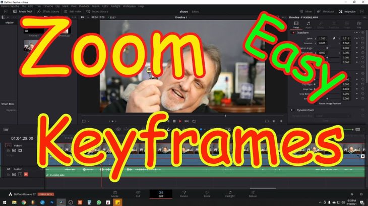 【Davinci resolve 17】How To Use Keyframes To Zoom in DaVinci Resolve 17 – Easy Tutorial