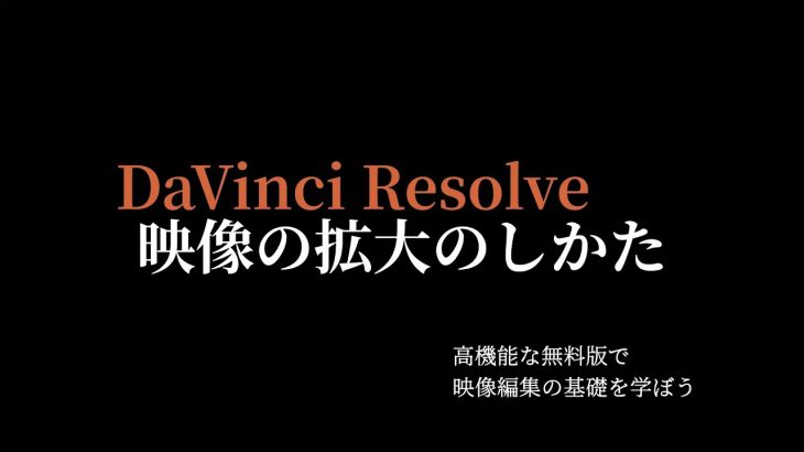 【Davinci resolve 17】簡単！無料編集ソフトDaVinci Resolve17 映像の拡大（クロップ）のしかた