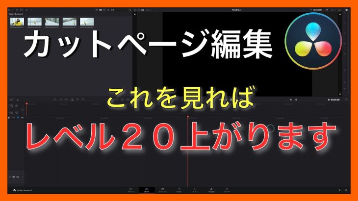 【Davinci resolve 17】【初心者向け】カットページで爆速編集するための技術