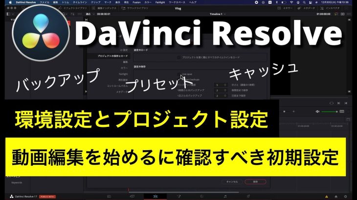 【Davinci resolve17】やっておくべき初期設定、セットアップ