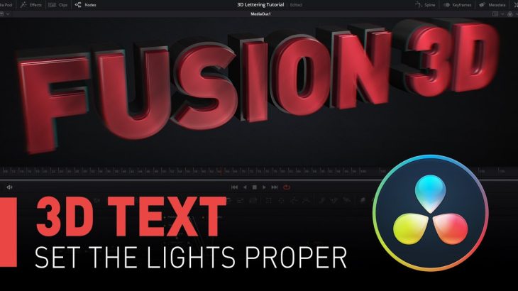 【Davinci resolve 17】DaVinci Resolve FUSION –  How to create a nice 3D TEXT with soft lights, shadows and texture