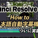 【Davinci resolve 17】DaVinci Resolve 18.5の新機能「音声自動字幕」がついに日本語に対応「これで文字起こしが楽チンに！」