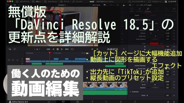 【Davinci resolve 17】無償版「DaVinci Resolve 18.5」の更新点を詳細解説 – 窓の杜