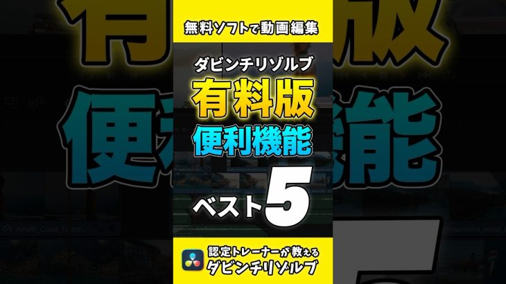 【Davinci resolve 17】【有料版のメリット】DaVinci Resolve有料版の便利機能ベスト5 #ダビンチリゾルブ #動画編集 #davinciresolve